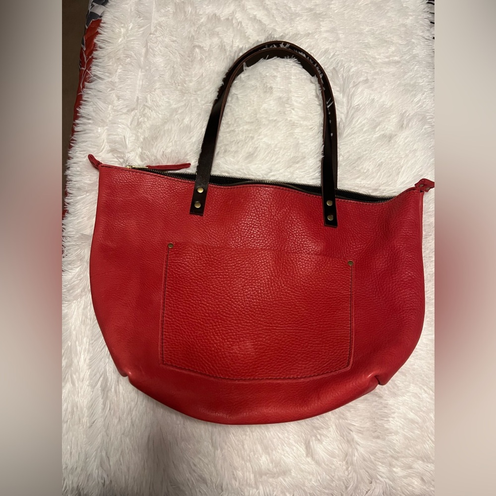 🦄 Portland Leather Goods Large Zippered Tote- Sugar